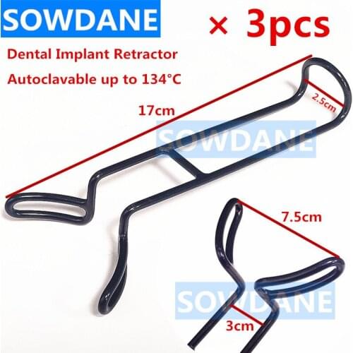 3 pieces Dental Implant Vestibulum Retractor Large Mouth Gag Opener Teeth Retractor Dentist Surgical Instrument Tool Black Type