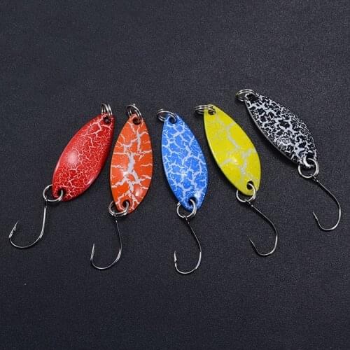 5Pcs 3.2cm/3g Wobbler Sequin Spoon Lures Artificial Bass Hard Baits Single Hook Tackle Lures Trout Blinker Fishing Tackle