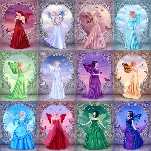 5D Diamond Painting Butterfly Angel Series DIY Full Round Drill Diamond Painting Home Decoration Gift Hanging Painting 30x45cm