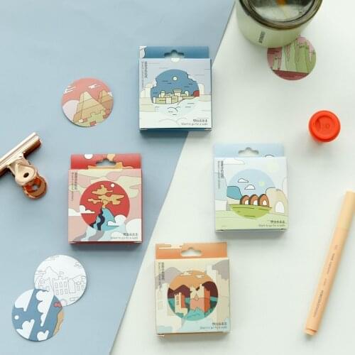 8SETS/LOT want to go out for a walk series markers photo album decoration seal DIY box paper Sticker