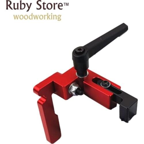 Aluminium T-track Stop Flip-stop for 75mm with Micro-Adjustment, Aluminium Profile Fence (Red Series)