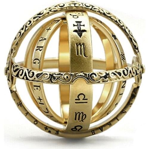 Astronomical Sphere Ball Ring Foldable Cosmic Finger Ring Band Fashion Jewelry