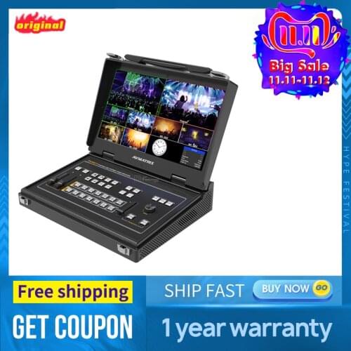 AVMATRIX PVS0613 13.3" FHD LCD Portable 6CH SDI/HDMI Cable-Compatible Multi-Format Video Switcher for Live Studio Streamer