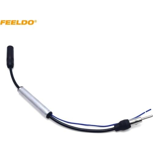 FEELDO Car Radio Antenna Adapter With Booster for VW BMW AUDI Female Connector Wire Harness Installation #HQ4792