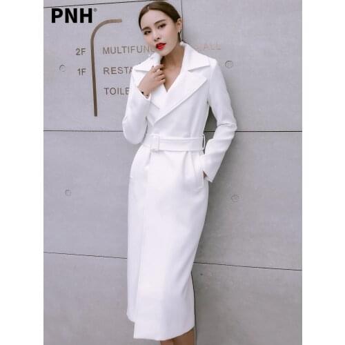White Windbreaker Womens Middle and Long Style Spring 2021 New Waist Style Popular Double Breasted Coat Women