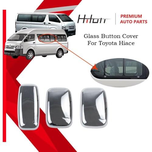 Side Glass Button Chrome Cover For Toyota Hiace KDH200 2005-2013 Year
