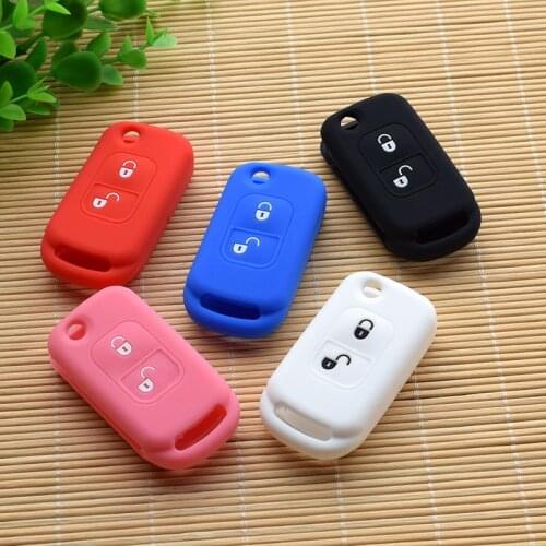 Key Case for Car silicone cover protect For Mercedes Benz E113 A C E S W168 W202 W203 Two 2 Button Key Remote Protected Shell
