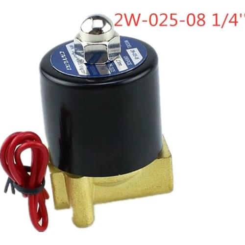 1/4" 2 Way 2 Position N/C Electric Solenoid Valve Water Air Gas, 2w025-08 DC 12V 24V AC 110V 220V