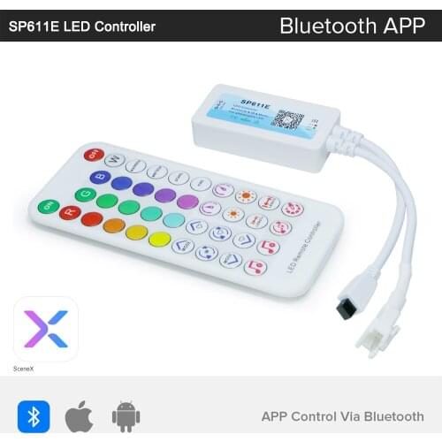 WS2811 WS2812B Music LED Controller IR Remote Control App IOS Android For WS2812 Addressable LED Light Strip 5V-24V