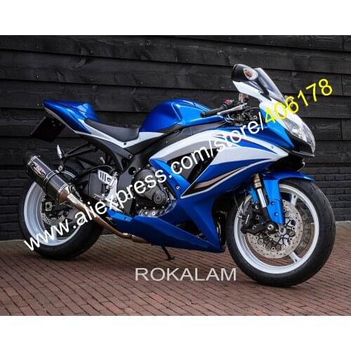 K8 GSXR 600 750 08 09 10 ABS Fairing Kit For Suzuki 2008-2010 Blue White Bike Bodywork Kits (Injection Molding)