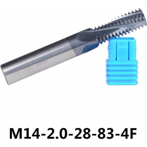 Tungsten Carbide thread end mill M14*2.0, thread mills, thread milling cutters with TIALN coating 1pc M14 Metric 2.0 mm Pitch