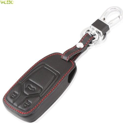 Leather car keychain car key cover case holder fit for Audi A4 B9 Q7 4M TT 8S 2016 2017 ,Car Styling