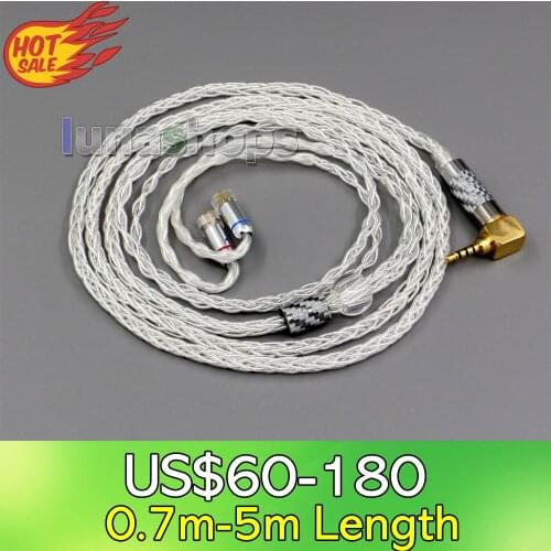 LN006352 99.99% Pure Silver XLR 3.5mm 2.5mm 4.4mm Earphone Cable For QDC Gemini-S Anole V3-C V3-S V6-C V6-S Neptune UE18 U