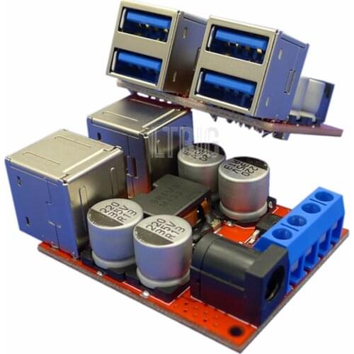 LTRIG custom 1Pcs DC-DC Vehicle Charging Board 8V-35V 5V Power Supply Depressurization Module 4 port USB Output mobile Charger