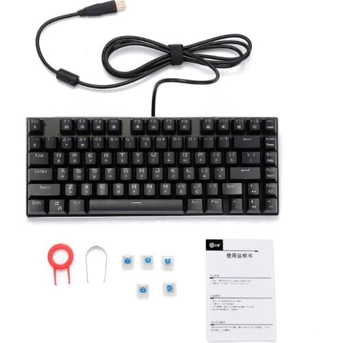 Russian Keyboard USB Wired RGB Backlight Mechanical Keyboard 81 Keys Blue Switches Gaming Keyboard Z88