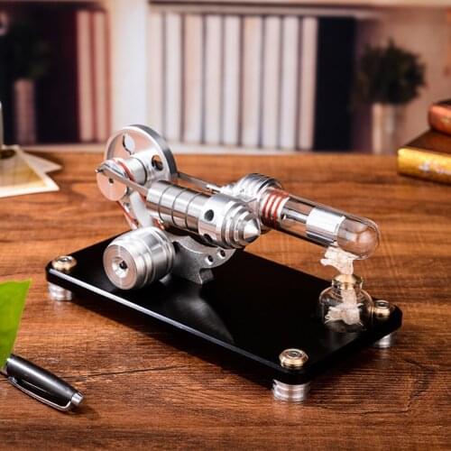 Miniature External Combustion Engine Stirling Engine Model Educational Toy - Silver