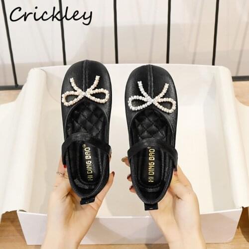 Fashion Crystal Bow Kids Flats Bling Princess Moccasins Shoe For Girls Light Anti Slip Hook Loop Toddler Children Mary Janes