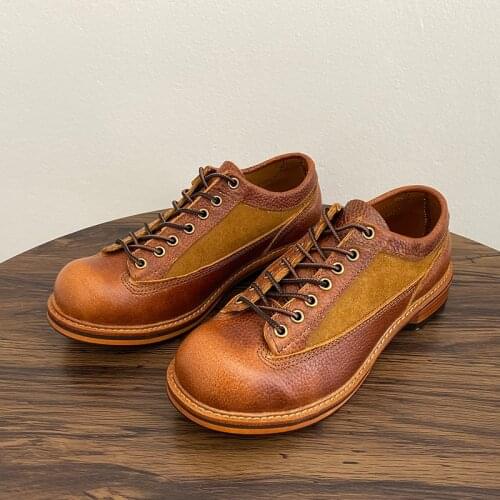 2021 Spring Vintage British Handmade Tooling Casual Men Shoes Round Toe Cow Leather Desert Ankle Boots Platform Motorcycle Boots