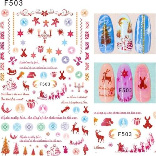 A pack of 10 Winter Snowflake Christmas Nail Stickers Series Nail Stickers DIY Decoration Accessories Nail Stickers