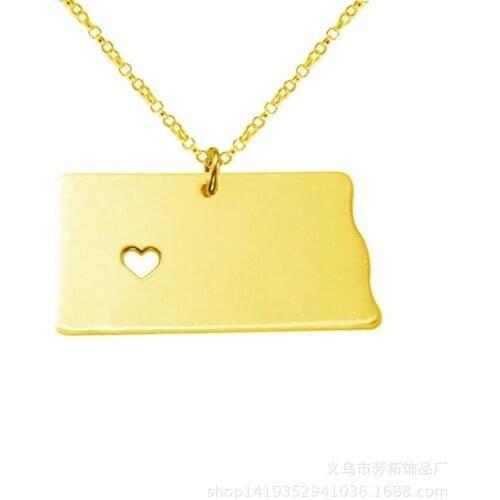 The new model is a big seller. Stainless steel map of North Dakota pendant necklace is a gift for friends