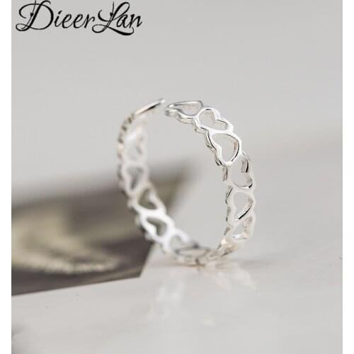 New Arrivals Silver Color Heart Rings for Women Adjustable Size Ring Fashion