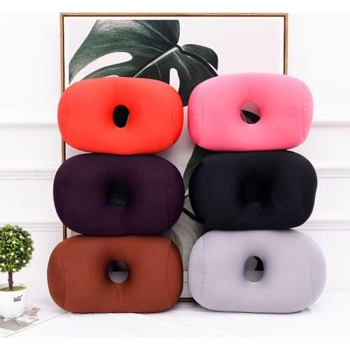 O-Shaped Nap Sleeping Neck Cervical Pillow with Hollow Design Travel Pillow Pink Grey Hand Pillow for Office