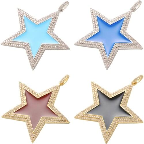 ZHUKOU High-end 45x52mm stars pendant for DIY handmade Internet celebrity earrings making accessories model:VD463