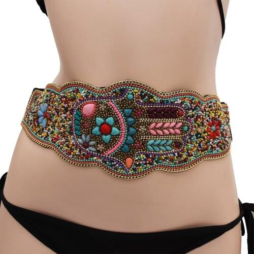 Handmade waistband Bohemian Ethnic Style Street shooting Popular Waist Belt Resin Bead Shell Belly Chain Body Chains Jewelry