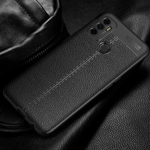 OPPO A53 Luxury Brand Original Shockproof Armor Cover for OPPO A53 2020 Case Soft Leather Carbon TPU Case for A53 2020 Case