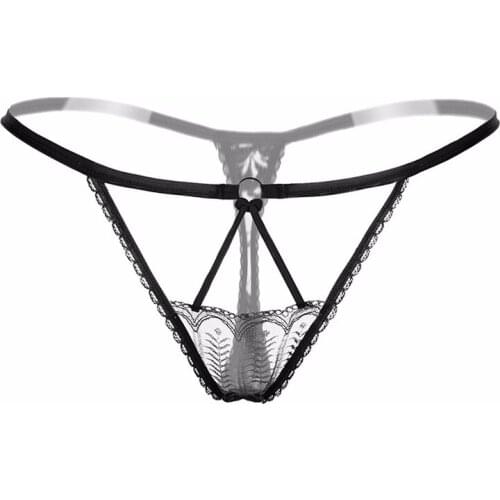 Sexy Womens Lace Hollow out Transparent Underwear Sexy Lingerie Tanga Temptation Panties Erotic T-back