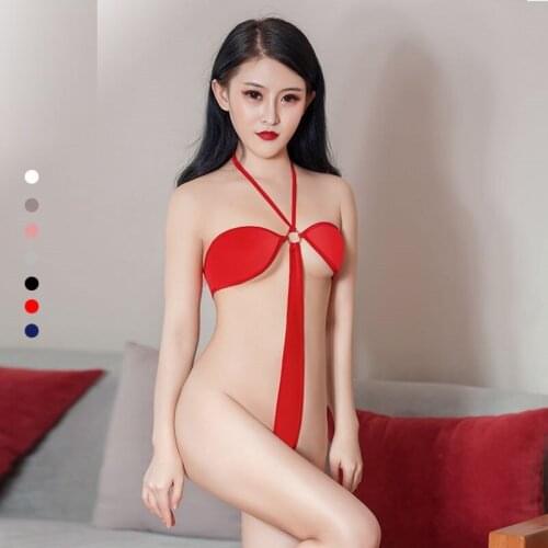 Sexy Women High Cut One Piece Bodysuit Oily Bright Hollow Out High Elastic Three Point Bikinis Multicolor Swimsuit Sexy Monikini