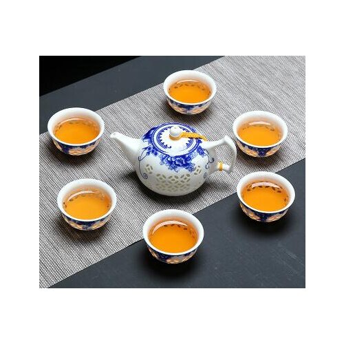 Blue White Exquisite Ceramic Teapot Kettles Tea Cup Porcelain Chinese Kung Fu Tea Set Drinkware