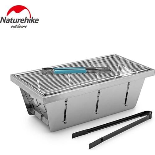 Naturehike 2020 New Folding Barbecue Outdoor Mini Barbecue Grill Household Charcoal Skewers Outdoor Stove With Food Carbon Clip