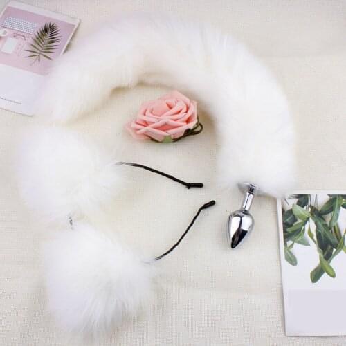 Sex Products BDSM Set Anal Plug Fetish Erotic Games Exotic Accessories Sexy Toys Fox Tail Cat Ear Headbands For Adult 18 Women