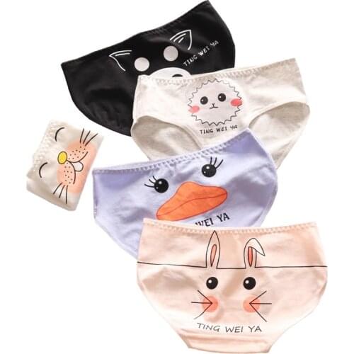3 Pcs/lot Panties Underwear Women Cotton Cartoon Print Seamless Briefs Tangas For Girls Sexy Lingerie Cute Female Boxers Lovely