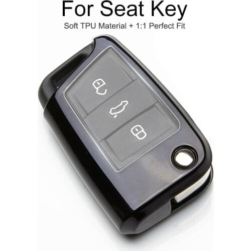 TPU Protection Car Key Cover Case For Seat Leon 2 Mk2 MK3 ST 1 3 1M FR Toledo Ateca Alhambra Cordoba Key Chain Ring Accessories