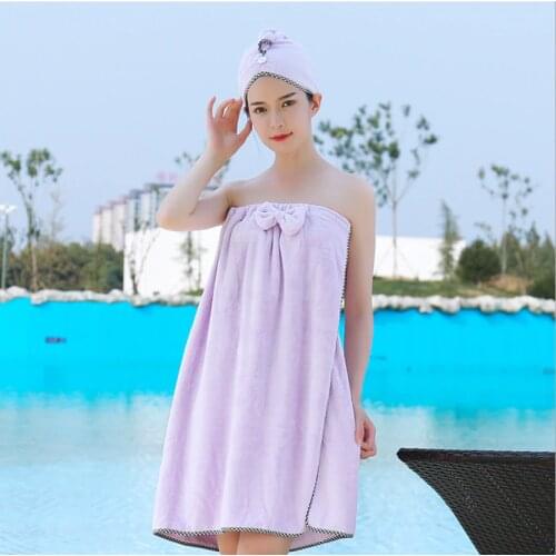 Bath Towel Women Wearable Towel Home Bathroom Shower Dress Women Lady Coral fleece Beach Spa Dress Female полотенце Dropshipping