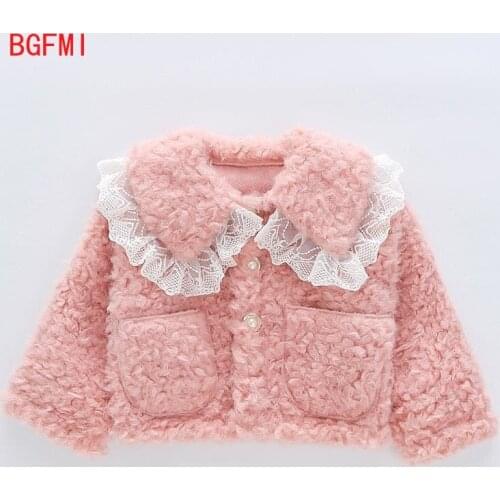 Winter Christmas Costumes for Girls Lace Jacket Teddy Fur Fashion Kids Clothes for Teens Baby Girls Cardigan Children Outerwear