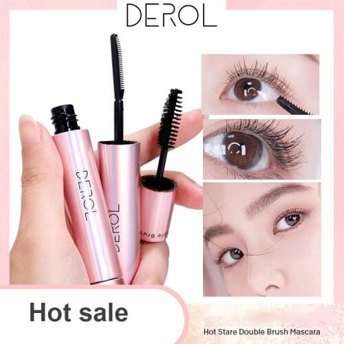 1 Pcs Double-headed Mascara Silk Fiber Eyelashes Mascara Fiber Black Waterproof Eyelash Extension Eye Makeup Cosmetic Tool TSLM1