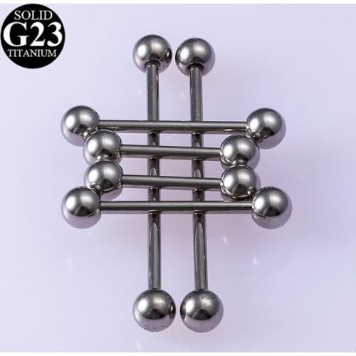 1pc G23 Titanium Industrial Piercing Helix Barbell Cartilage Earring Lip Nipple Tongue Ring Ear Bar Tragus Punk Body Jewelry 14G