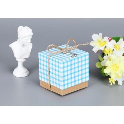 10Pcs Wedding Candy Box Paper Packing New Style For Plaid Shirt Beautiful Shape Print Plane Box