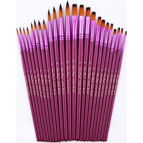 12PCS Watercolor Brush Set Drawing Pen Advanced Pointed Round Oil Brush High Quality Portable Art Painting Supplies