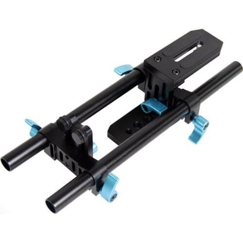 15mm Rail Rod Support System Video Stabilizer Track Slider Baseplate 1/4" Screw Quick Release for Canon Nikon Sony DSLR Camera