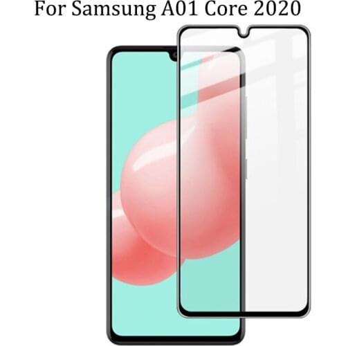 2PCS 9D Full Curved Screen Protector For Samsung A01 Core 2020 Full Cover Tempered Glass A01Core Protective Flim