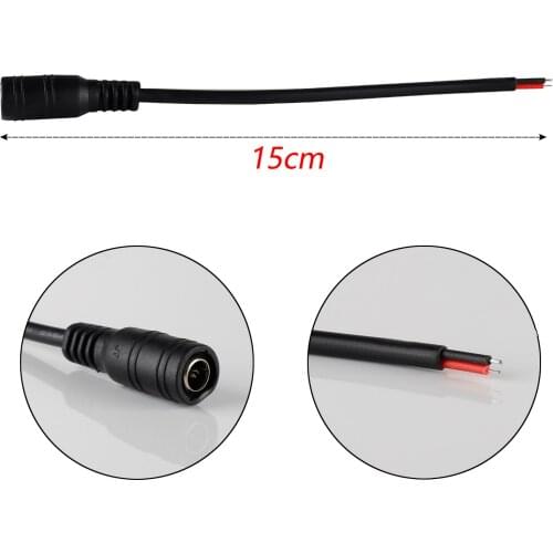 5/10pcs 5.5x2.1MM Plug DC Jack Female Cable Wire Connector For 3528 5050 LED Strip Light Plug Adapter