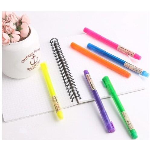 6 pcs/Lot Color fluorescent pen Highlighter marker for reading bookmark Stationery office accessories School supplies