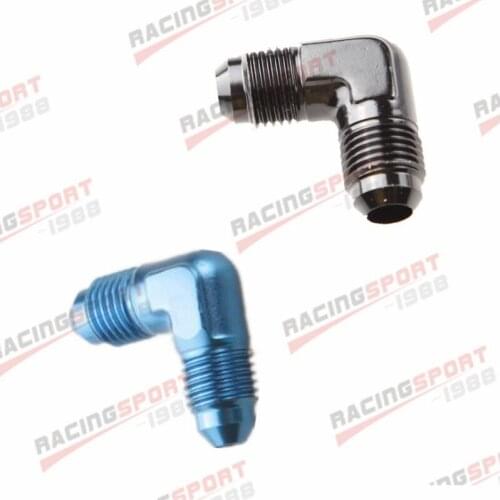 -6AN To AN6 Flare Union Fuel Fitting Adapter 90 Degree Male Black/Blue