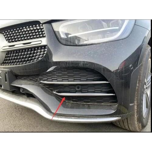 ABS Chrome For Mercedes-Benz GLC Class 2020 Car Front Fog Light Strips Fender Vent Outlet Cover Trim Molding Accessories