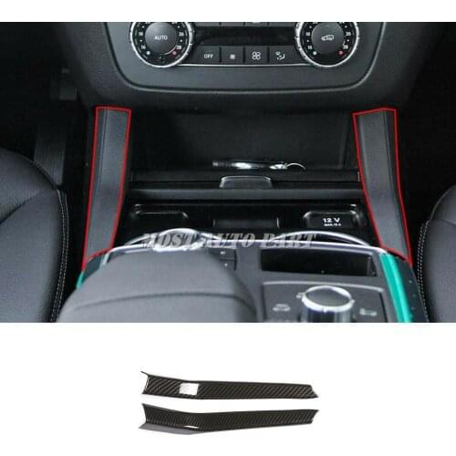 ABS Plastic Carbon Fiber Look Interior Water Cup Holder Cover Trim For Mercedes Benz GLE GLS ML GL Class W166 2013-2019 2pcs