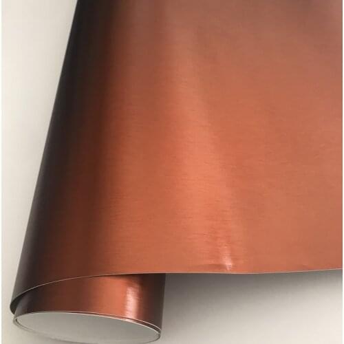 Aluminum Brushed Brown Metallic Vinyl Vehicle Car Wrap Film Sheet Roll with Air Release Technology